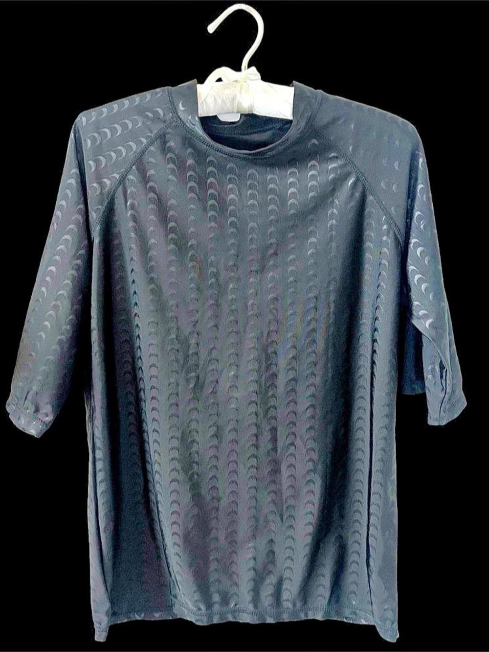 Black Textured Short Sleeve Top Like New